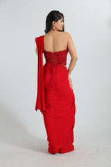 Zehra Hand embroidered corset saree