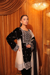 Black&White Velvet Suit