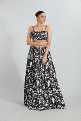 Amaira Printed Satin Lehenga Set