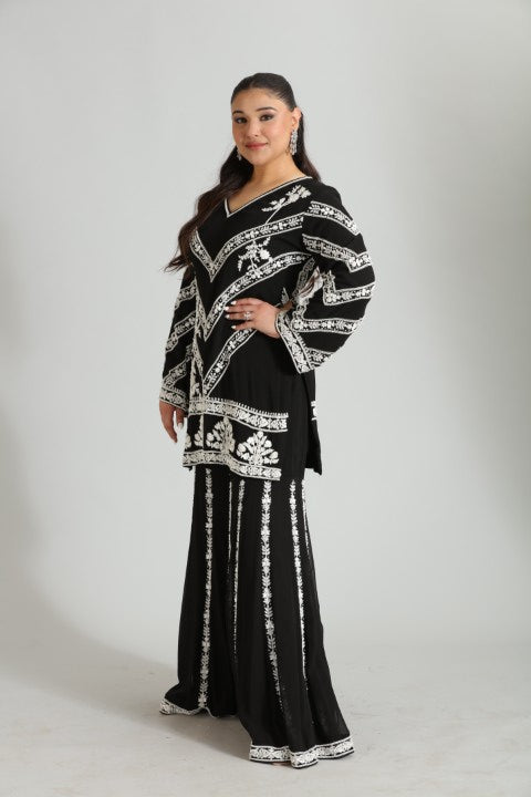 Ruhani  Hand-Embroidered Georgette Set