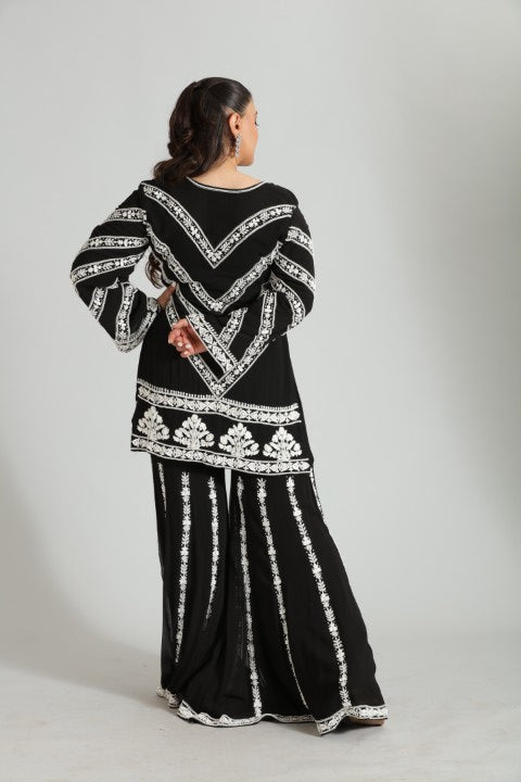 Ruhani  Hand-Embroidered Georgette Set