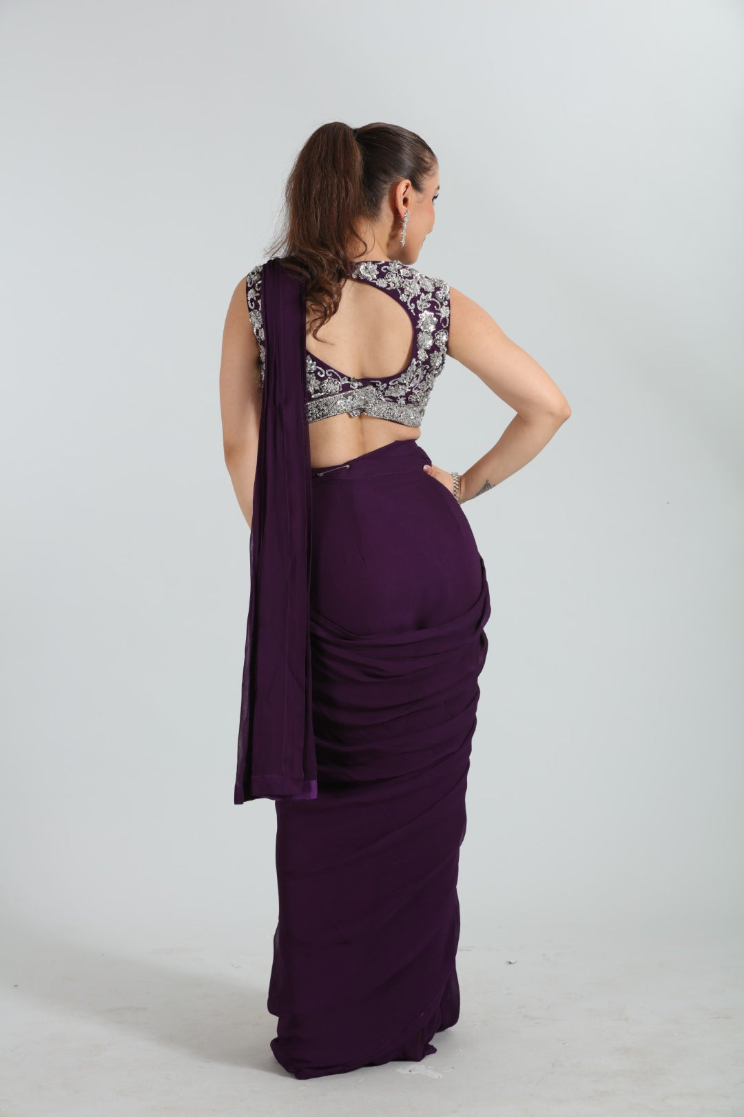 Naaz Hand-Embroidered Drape Saree