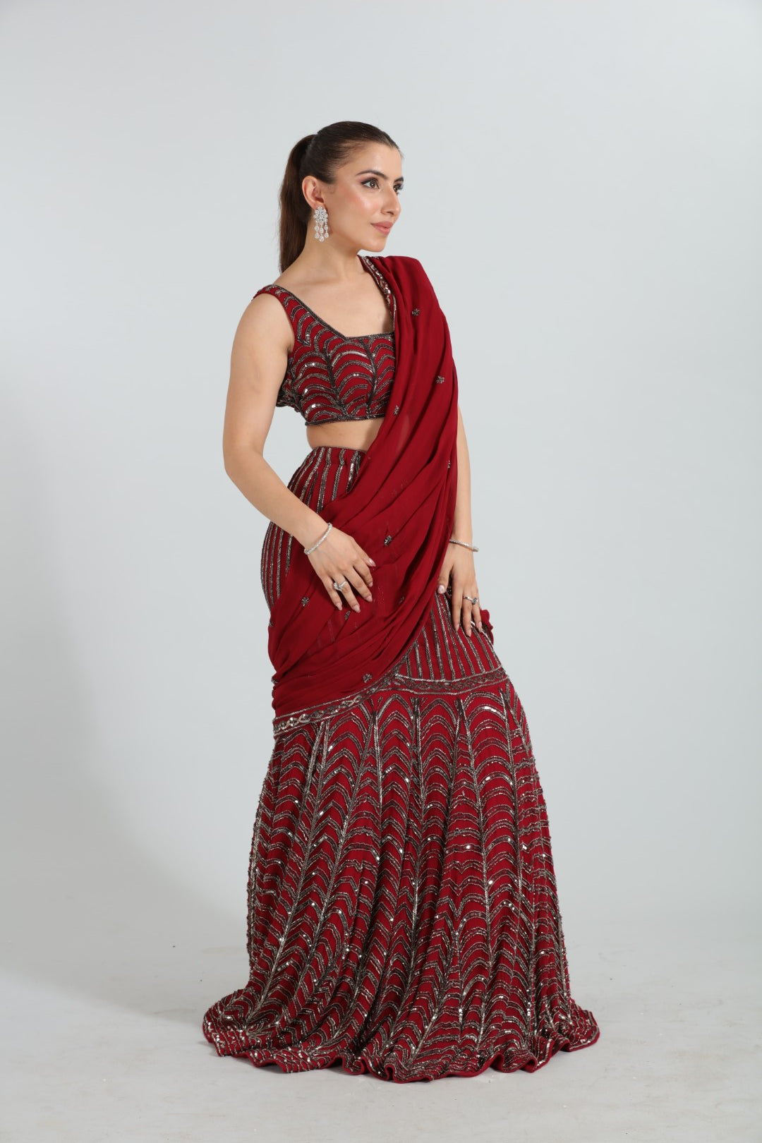 Nayla — Hand Embroidered Drape Saree