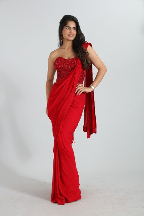 Zehra  Hand embroidered corset saree