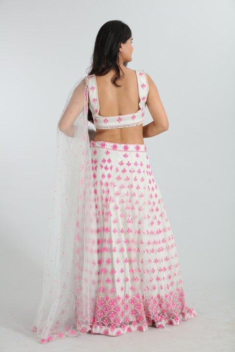Aaral  Hand-Embroidered Net Lehenga Set