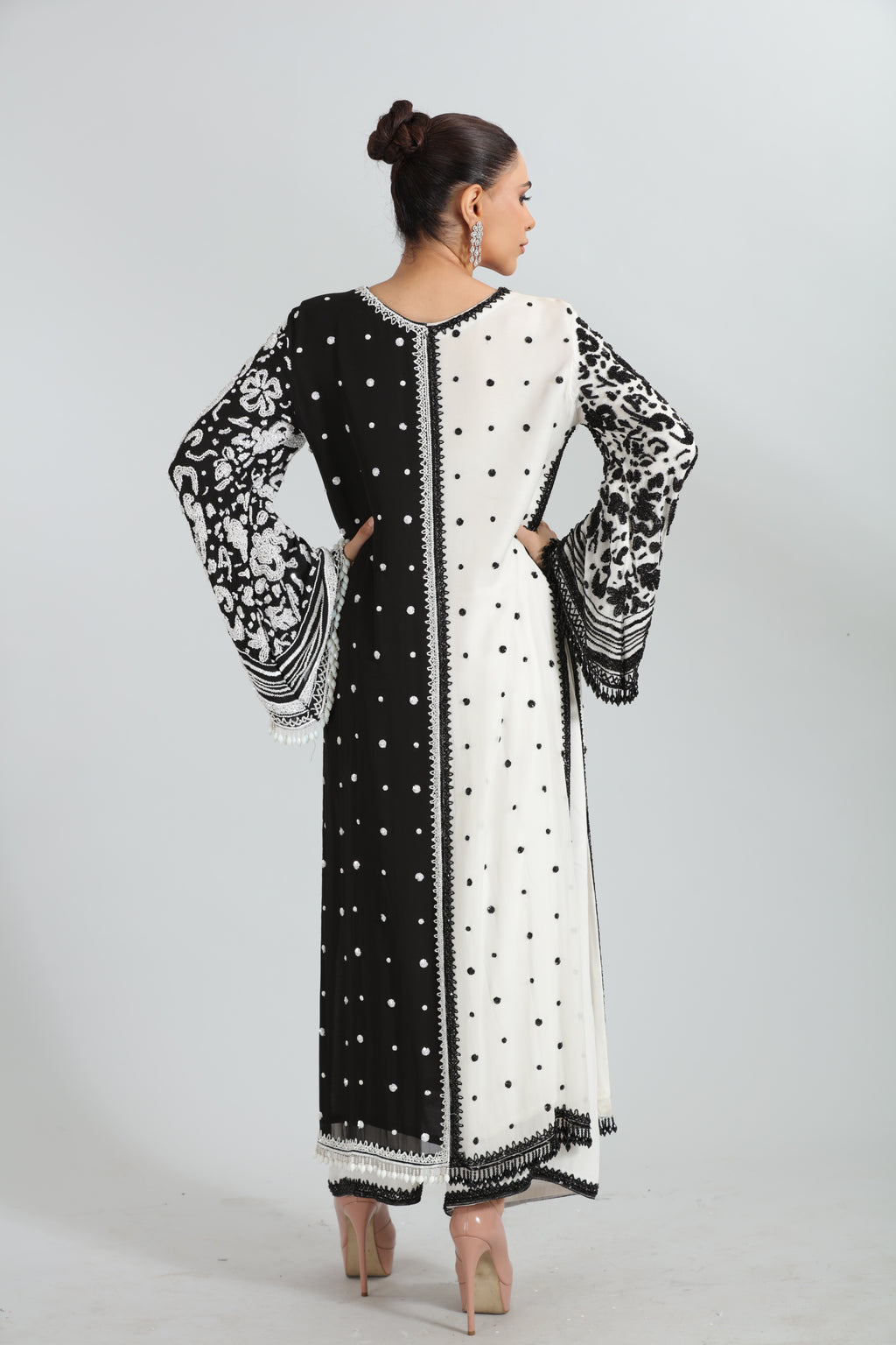 Monochrome Embroidered Georgette Kurta Set