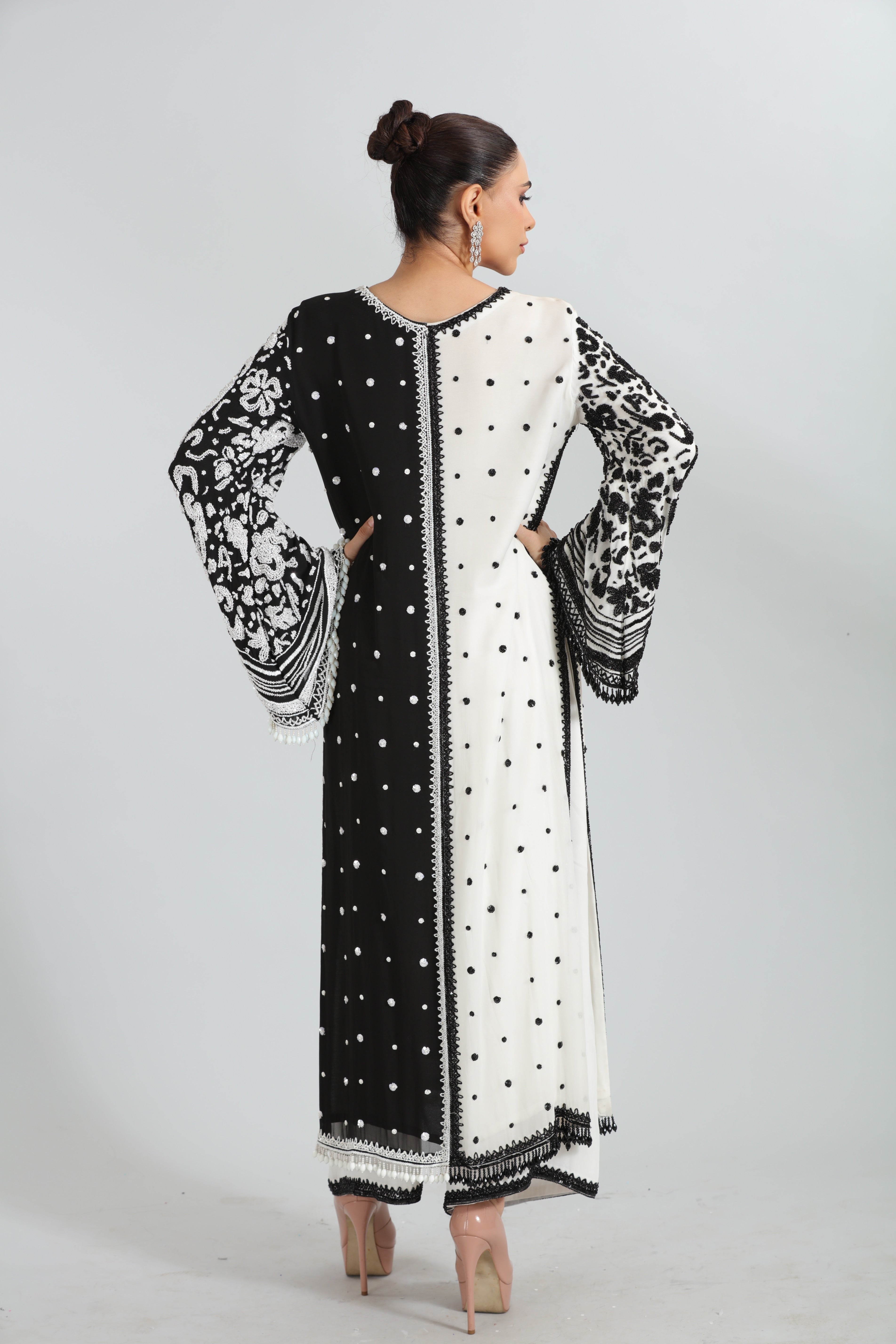 Monochrome Embroidered Georgette Kurta Set