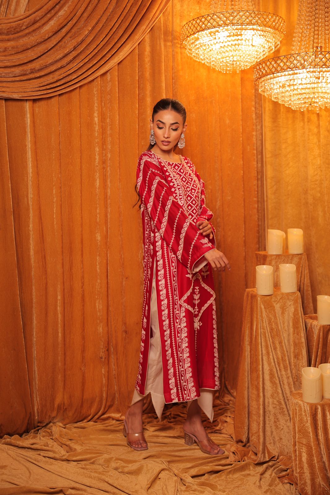 Royal Crimson Embroidered Festive Kurta Set