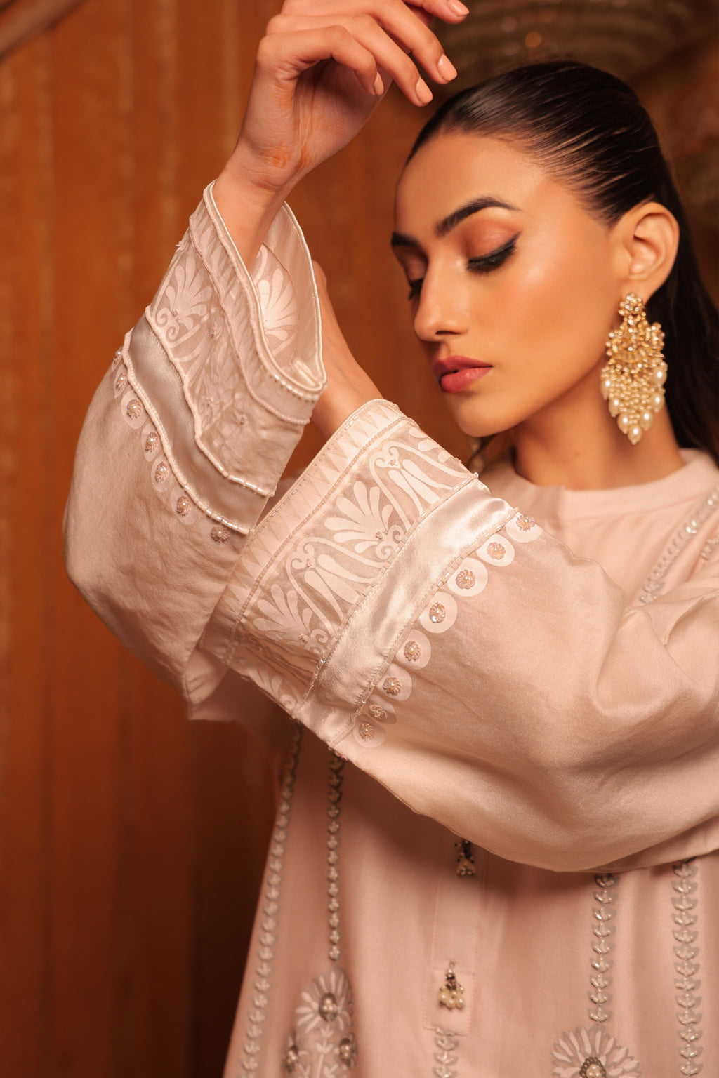 White & Black Embroidered Kurta Set