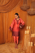 Red Shaded Kurta Set