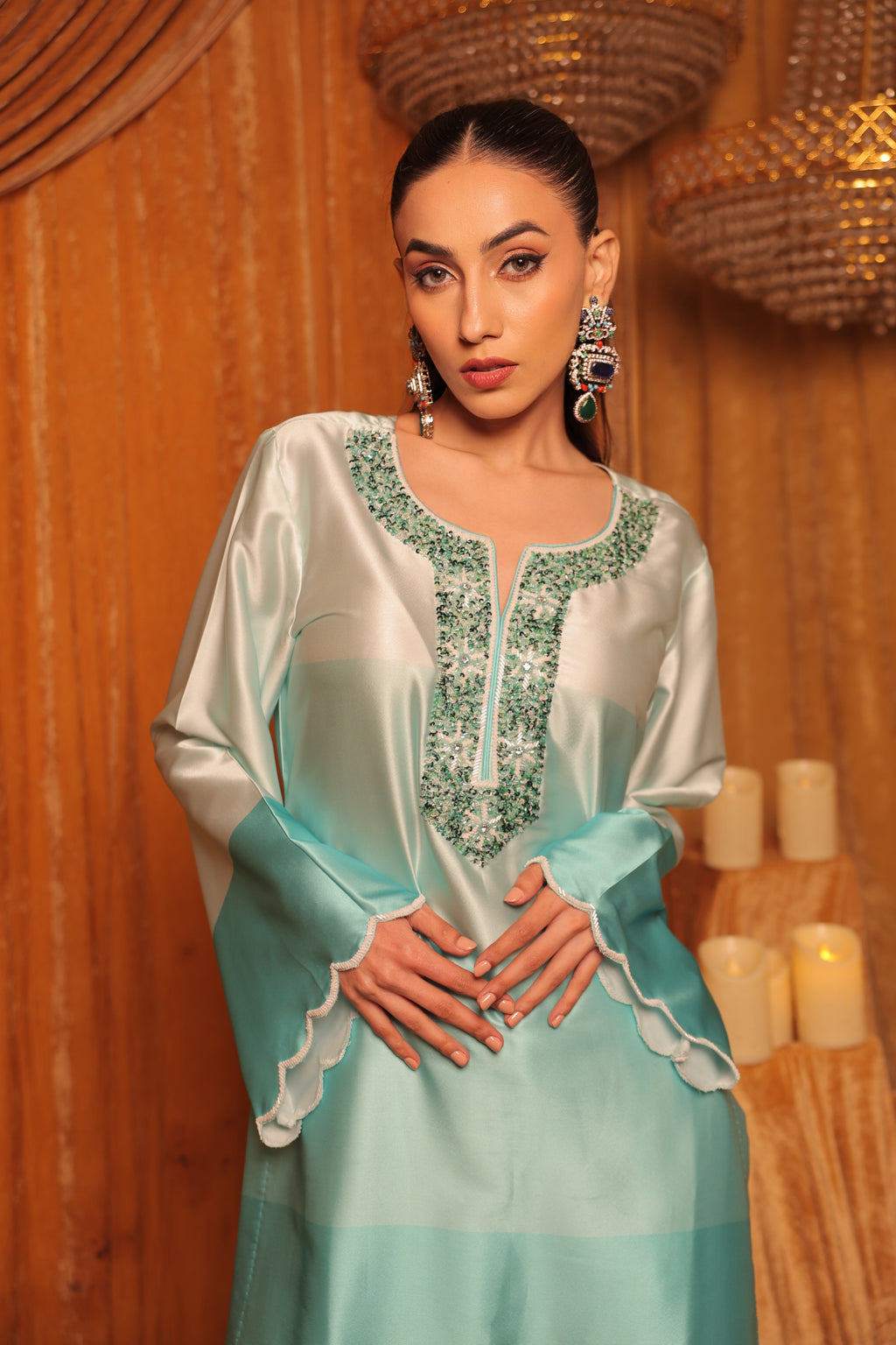 Mint Blue Shaded Kurta Set