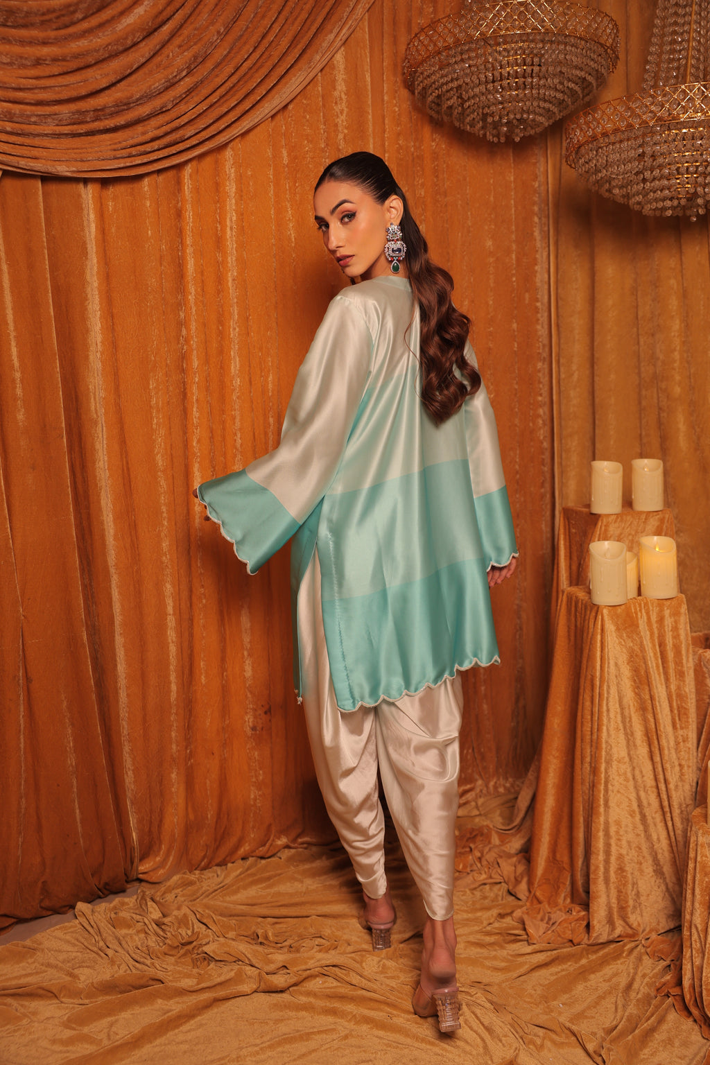 Mint Blue Shaded Kurta Set