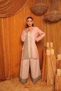 Peach & Sage Panel Kurta Set