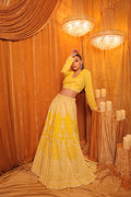 Sunshine Yellow Block Print Lehenga Set
