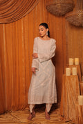 Mint Blue Block Printed Embroidered Kurta Set