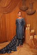 Dark & Light Blue Block Printed Embroidered Kurta Set