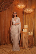 Lavender Embellished Georgette Saree Set