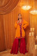 Hand Embroidered Velvet Short Kurta Set