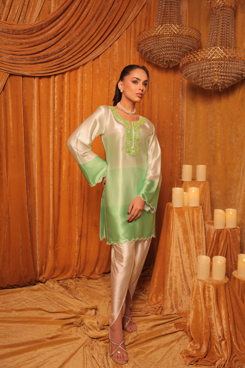 Mint Green Shaded Kurta Set
