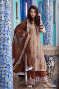 Light & Dark Brown Block Printed Embroidered Kurta Set