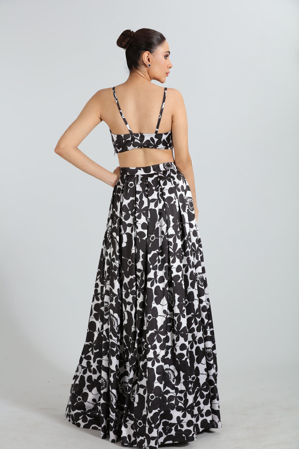 Chic Noir Floral Fusion Wear Set