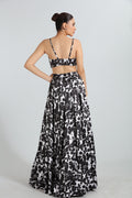 Chic Noir Floral Fusion Wear Set