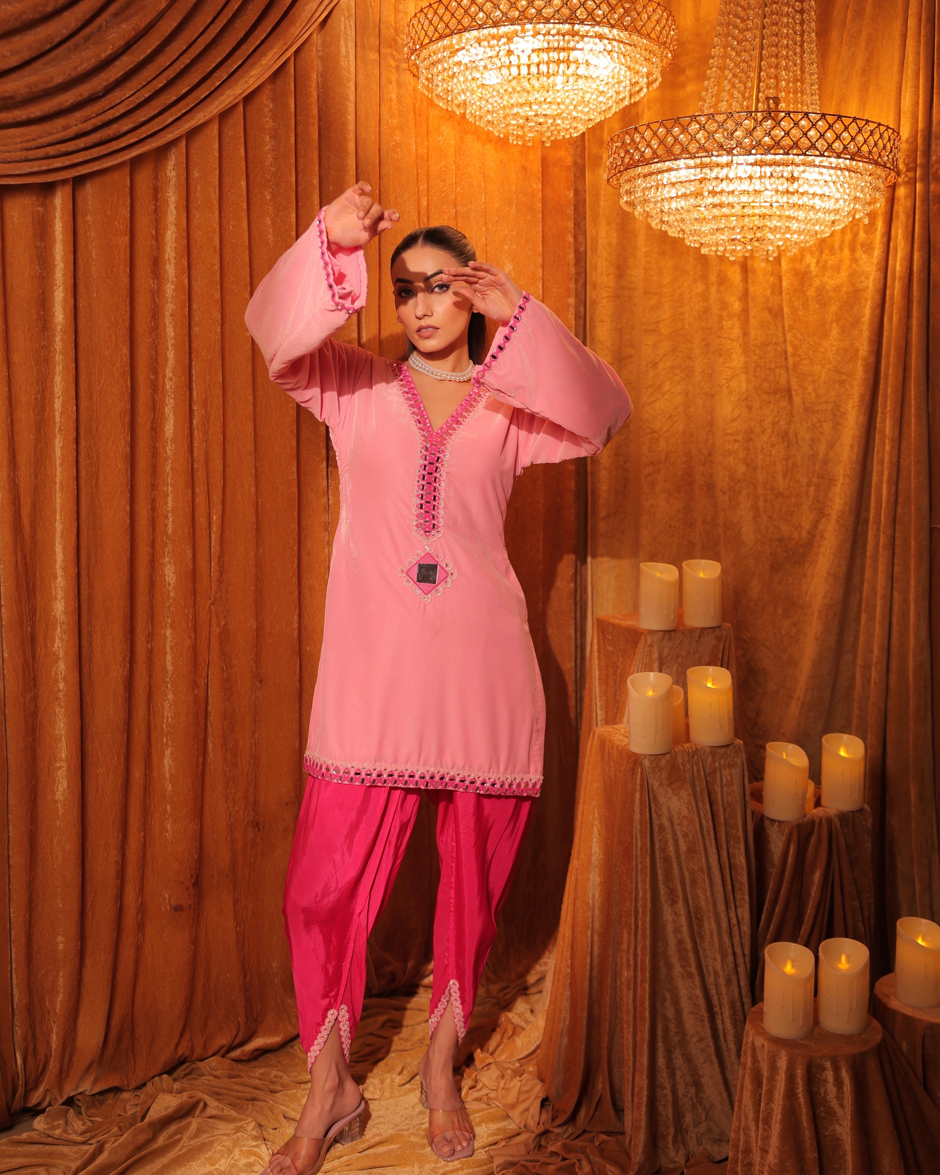 Pink Velvet Tulip Set