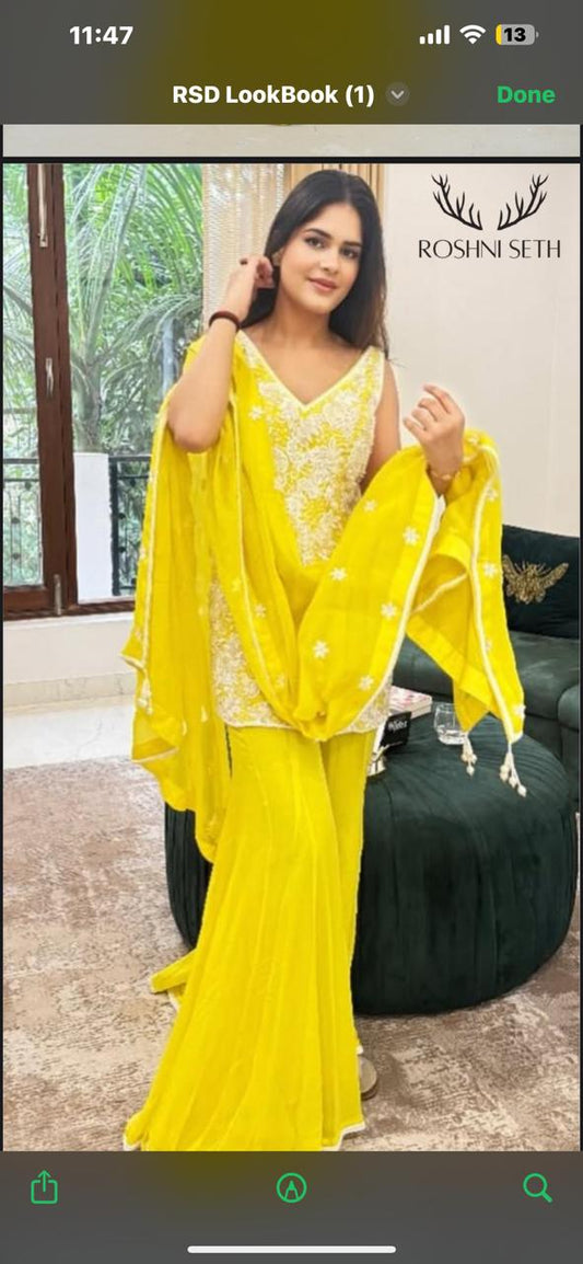 Laiba — Hand Embroidered Sharara Set