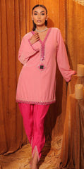 Mirror work kurta set with tulip pants