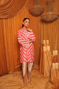 Pink Chevron Kurta Set