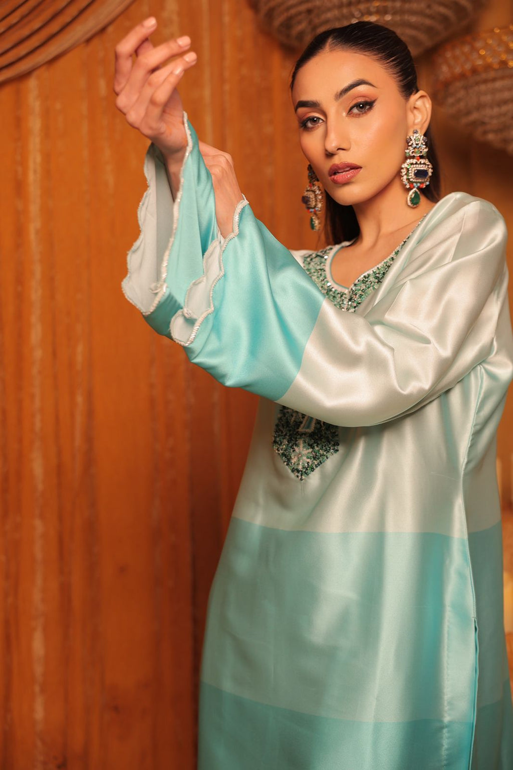 Mint Blue Shaded Kurta Set