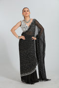 Black Embellished Saree with Embroidered Blouse