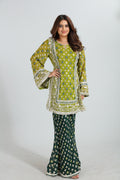 Olive Green Gotta Patti Kurta Set
