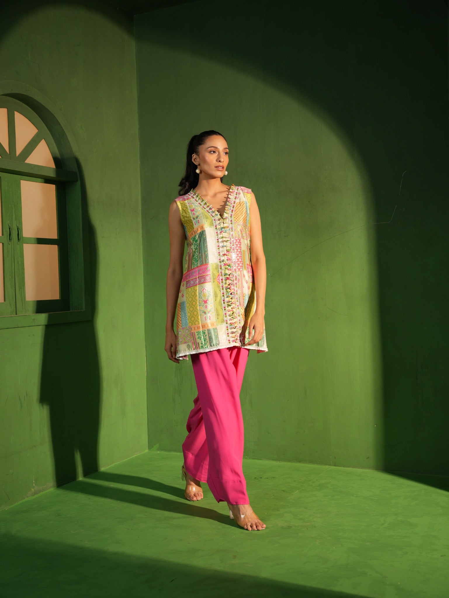 Pink Floral Salwar Set